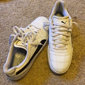 White & Black Low-Top Puma